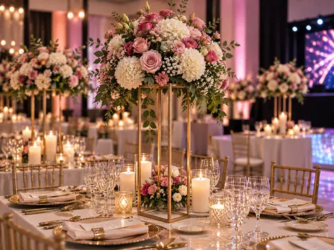 Pareja de novios revisando la planeación de su boda con un organizador de eventos