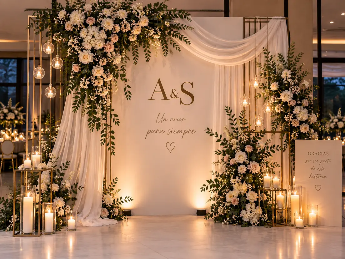 Backing decorativo para matrimonio
